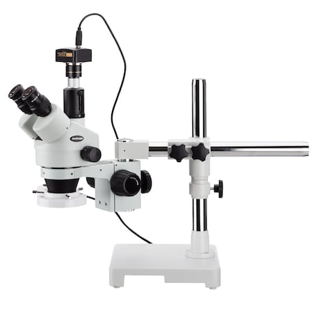 Amscope 3.5X-45X Trinocular Stereo Zoom Microscope With Fluorescent Ring Light & 5MP USB3 Camera SM-3Tx-FRL-5M3